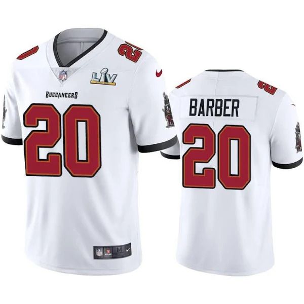 Men Tampa Bay Buccaneers 20 Ronde Barber Nike White Super Bowl LV Limited NFL Jersey